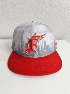 ⚾ Florida Marlins New Era 59FIFTY CITYSCAPE fitted Hat - Size 7 1/8 New - Picture 1 of 9