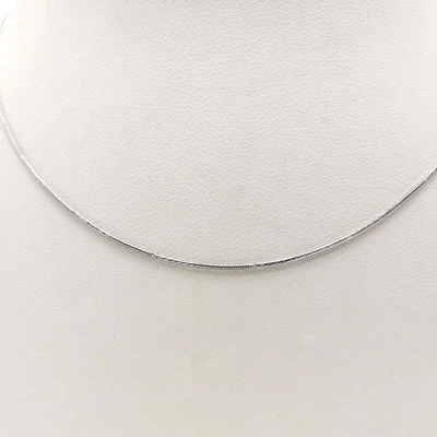 Solid 18k White Gold Snake Link Pendant Chain Necklace Italy 17.5in New - Image 1 of 4