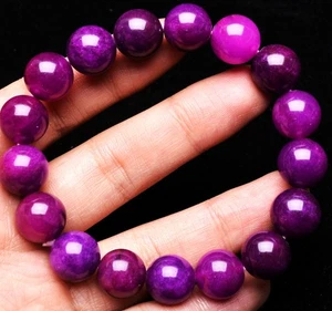 Brazalete brazalete Sugilite Sudáfrica púrpura natural de 12,3 mm hecho a mano - Imagen 1 de 7