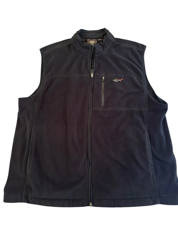 Chaleco de golf Greg Norman For Tasso Elba XL negro polar cremallera completa 3 bolsillos para hombre Foto 1 de 4