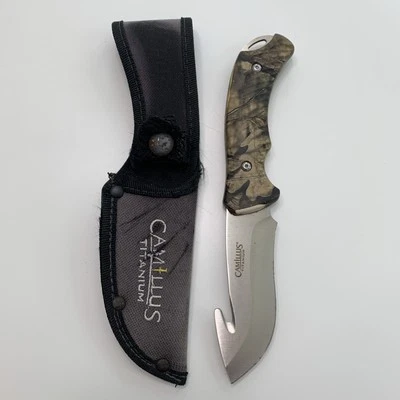 Cuchillo de caza de hoja fija de titanio Camillus ~ 9" Foto 1 de 4