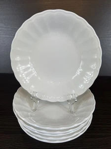 6 Mikasa Maxima Japan Yardley White 5 3/4” Fruit Dessert Bowls Scalloped - Picture 1 of 10