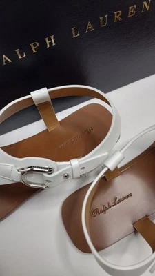 Sandalia para mujer Ralph Lauren Delancie Wellington piel de becerro EE. UU. 9,5 UE 40 Foto 1 de 4