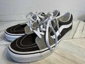Scarpe Vans 721356 marrone nero sneaker stringate skate taglia M8,5 W10 indossate una volta - Foto 1 di 6