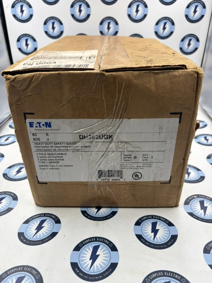 Interruptor de seguridad Eaton DH362UGK 60 Amp 600V 3PH desconexión no fusible NUEVO Foto 1 de 1