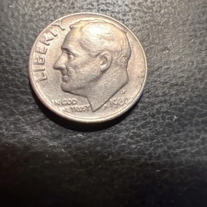 1980 p Error Dime - Picture 1 of 6