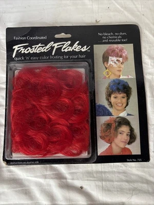 Frosted Flakes Color Hair Piece Clip Fashion Coordinated 80s #725 Red - Image 1 of 4
