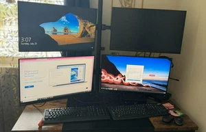 WALI Quad Monitor Desk Mount, 4 Stand Fits Heavy Duty Computer Black - Afbeelding 1 van 1