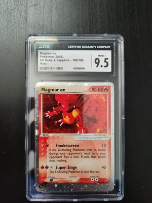 Pokémon TCG Magmar EX Ruby & Sapphire Holo Ultra Rare CGC 9.5 - Image 1 of 2