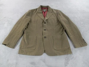 St. Johns Bay Brown Blazer Jacket Medium Men’s Cotton Sports Coat Vtg Red Lined - Picture 1 of 16