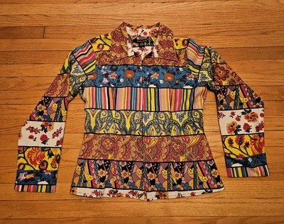 Boston Proper 夹克佩斯利条纹多色节日复古,尺寸 12 — 第 1/4 张图片