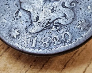 Schöner FEHLER 1820 USA One Cent Overdate 1820 /1819 Großdatum - Bild 1 von 3