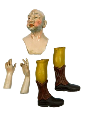 Pastore Componibile Dipinto in Terracotta Cm 35/40 - Zampognaro Testa Mani e Pie - Immagine 1 di 4