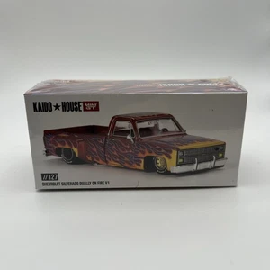 Kaido House x Mini GT 1:64 Chevrolet Silverado Dually on Fire V1 Flames KHMG127 - Picture 1 of 4