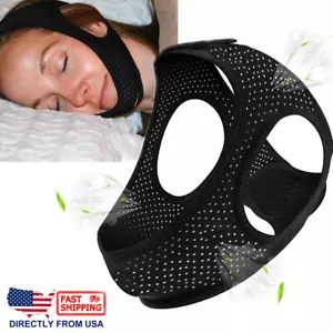 Correa para mentón anti-snorkel para detener el sueño ronquidos cinturón apnea solución de soporte para la mandíbula seguridad - Imagen 1 de 8