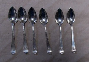 6 Wittling Madam Morris 1910 Demitasse Löffel 4" 1,5 Toz R Monogramm - Bild 1 von 4