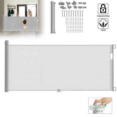 Treppenschutzgitter Treppenschutzrollo Ausziehbar Treppengitter Türschutzgitter - Bild 1 von 4