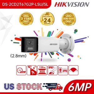 Hikvision 6 MP Panoramic ColorVu Bullet IP Camera DS-2CD2T67G2P-LSU/SL 2.8mm - Picture 1 of 6