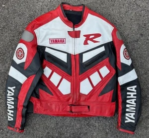 Yamaha Motorbike Cowhide Leather Jacket Motorcycle Sports Racing Leather Jacket - Picture 1 of 4