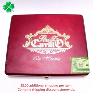 Pérez Carrillo La Historia E-III Caja de cigarros de madera vacía 9,5" x 8" x 1,75" - Imagen 1 de 9