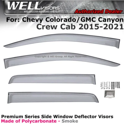 Viseras WELL para Chevy Colorado GMC Canyon 15-22 doble cabina deflectores viseras de ventana Foto 1 de 4