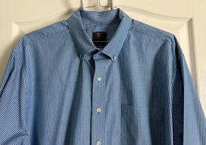 GS Classic Comfort Cool Dry Button Up Front Long Sleeve Wrinkle Free 18.5 34/35 - Picture 1 of 4