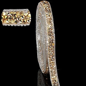 108" x 0.4" Sliver Gold Bling Crystal Rhinestone Diamond DIY Decor Sticker Decal - Picture 1 of 4