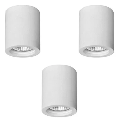 3X FARETTI A CILINDRO IN GESSO CERAMICO A SCOMPARSA PER CARTONGESSO LED GU10 - Immagine 1 di 4