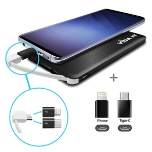 Slim Portable Battery Pack Charger For iPhone USB C Samsung Mobile Phone New 5V - Picture 1 of 7