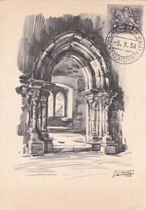 PHILATELIC EXHIBITION POSTCARD LEIRIA  Porta do Paco Real - Picture 1 of 2