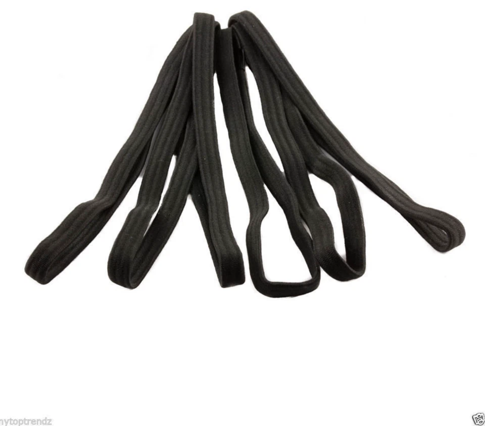 Mens Boys Nike Black & White Thin Hair Elastic Football Sports Headband