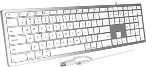 Kabelgebundene Tastatur für Mac, funktioniert auf allen MAC Geräten CK 140U weiß ~geöffnete Verpackung~ - Bild 1 von 3
