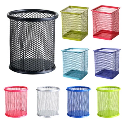 Desk Tidy Mesh Pen Pot Holder Pencil Stationery Office Organiser Storage Case  - Image 1 of 4