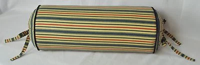 Nueva almohada acolchada hecha con tela a rayas azul y roja Ralph Lauren Chadwick Foto 1 de 3