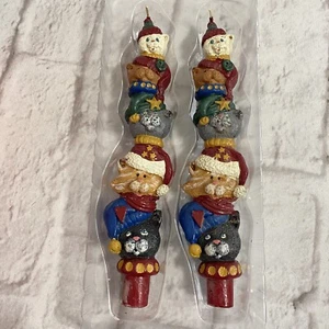 KURT S. ADLER Santa's World gestapelte Weihnachtskatzen skurril 9" 2er Set Kerzen - Bild 1 von 5