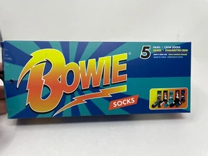 David Bowie 5 Paar Crew-Socken Geschenkbox-Set - Herrenschuhgröße 7-12 - neu - Bild 1 von 7