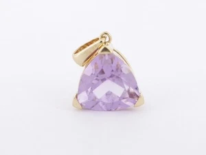 Amethyst Pendant 14K Gold Ladies Stunning 585 Q92 - Picture 1 of 3