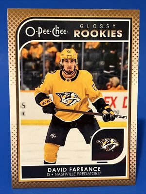 2021-22 O-Pee-Chee David Farrance Glossy Rookie Card #R-19 Nashville Predators - Image 1 of 2