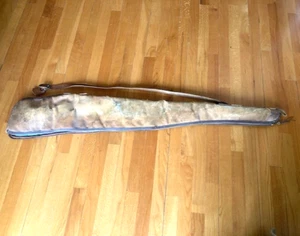 BUCHEIMER VINTAGE LEATHER RIFLE CARRYING CASE-WELL USED-ZIP CLOSURE-STRAP BROKE - Picture 1 of 5