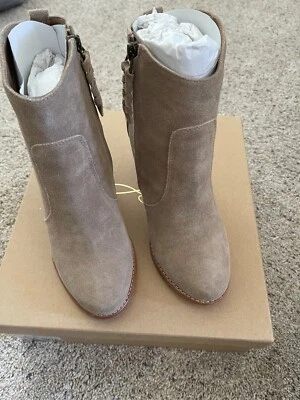 Замшевые сапоги Joie Dalton вестерн на боковой молнии на лодыжке на сложенном каблуке размер 38,5 - Изображение 1 из 4