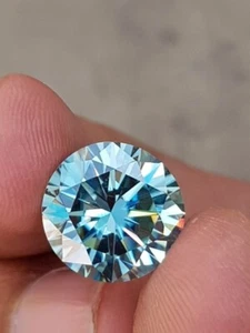 5-10 mm blaue Farbe VVS1 im Labor gezüchteter Moissanit Diamant Rundschliff lose Edelstein - Bild 1 von 12