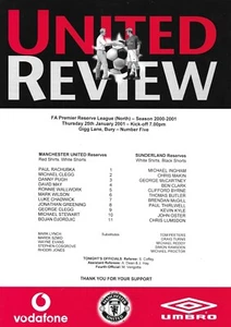 2000/01 Manchester United v Sunderland Reserves - at Gigg Lane Bury - Picture 1 of 1