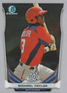 2014 BOWMAN CHROME MICHAEL TAYLOR OF NATIONALS PROSPECT #BCP40 HOT! - Picture 1 of 1