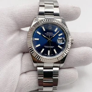 Rolex Datejust II 116334 Stahl 18k Weissgold Blau Zifferblatt Automatische Uhr - Bild 1 von 6