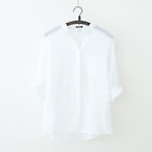 Womens Summer Linen Cotton Button Blouse Tops Casual Solid Long Sleeve Shirts  