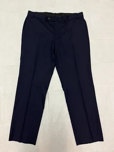 Lauren Ralph Lauren Natural Stretch Wool Blue Flat front Dress Pants 36x30 READ! - Picture 1 of 10