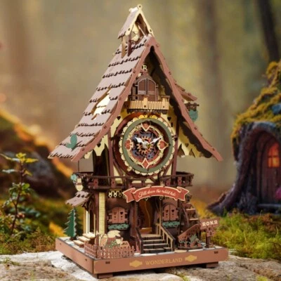ROKR Cuckoo Clock 3D Wooden Puzzle  DIY Model Kit Budding Toys Teens Jigsaw Gift - Image 1 of 4