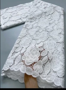 Latest African Guipure Cord WhiteLace Fabric High Quality 🔥 - Picture 1 of 1