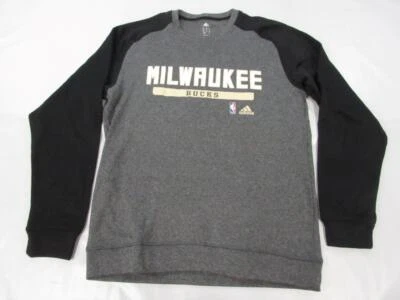 Новый Milwaukee баксы мужской размер M средний Adidas Climawarm серый/черный толстовка - Изображение 1 из 4
