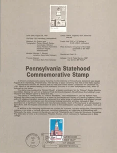 #8728 22c ((LOT of 5)) Pennsylvania Statehood #2337 (5 USPS Souvenir Pages) - Picture 1 of 1